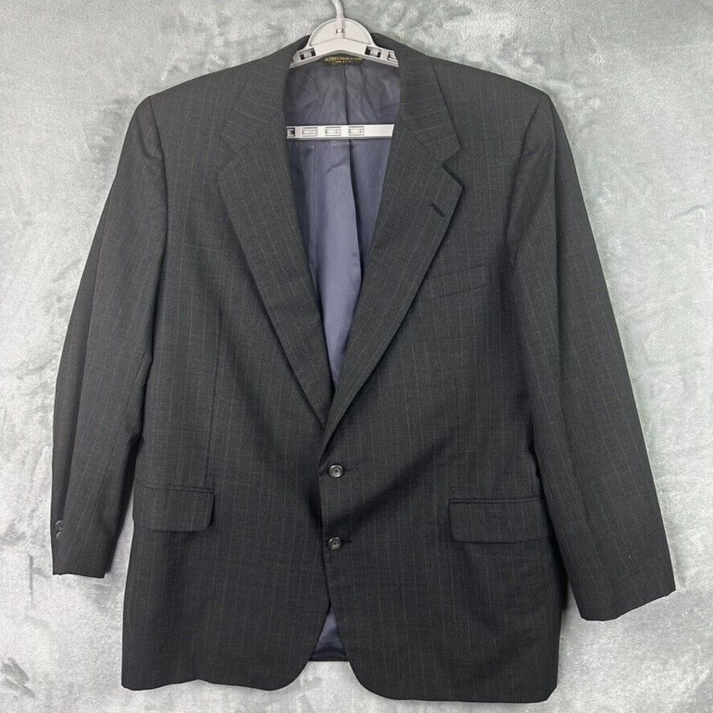 h freeman suit jacket mens‎ dark gray striped